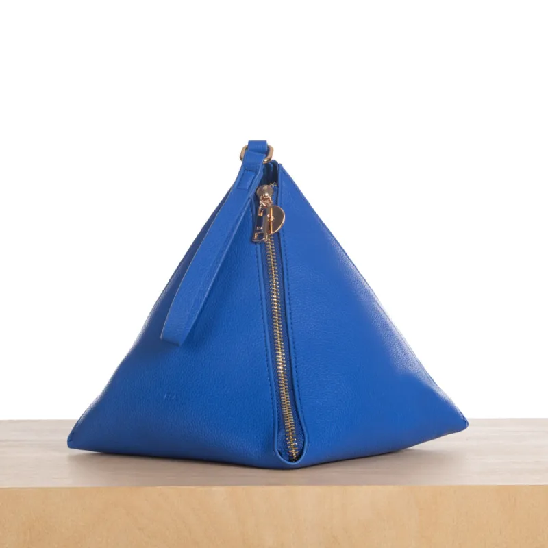 Pyramid Clutch - Cobalt Pebble sold by ELA