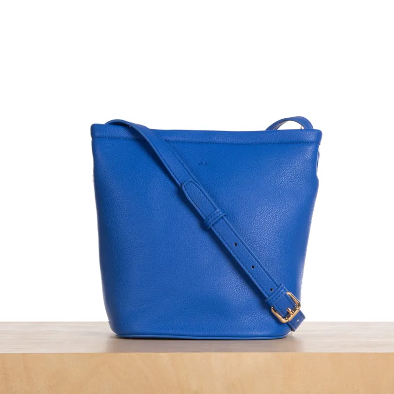 Mini Mia Bucket Bag - Cobalt Pebble sold by ELA