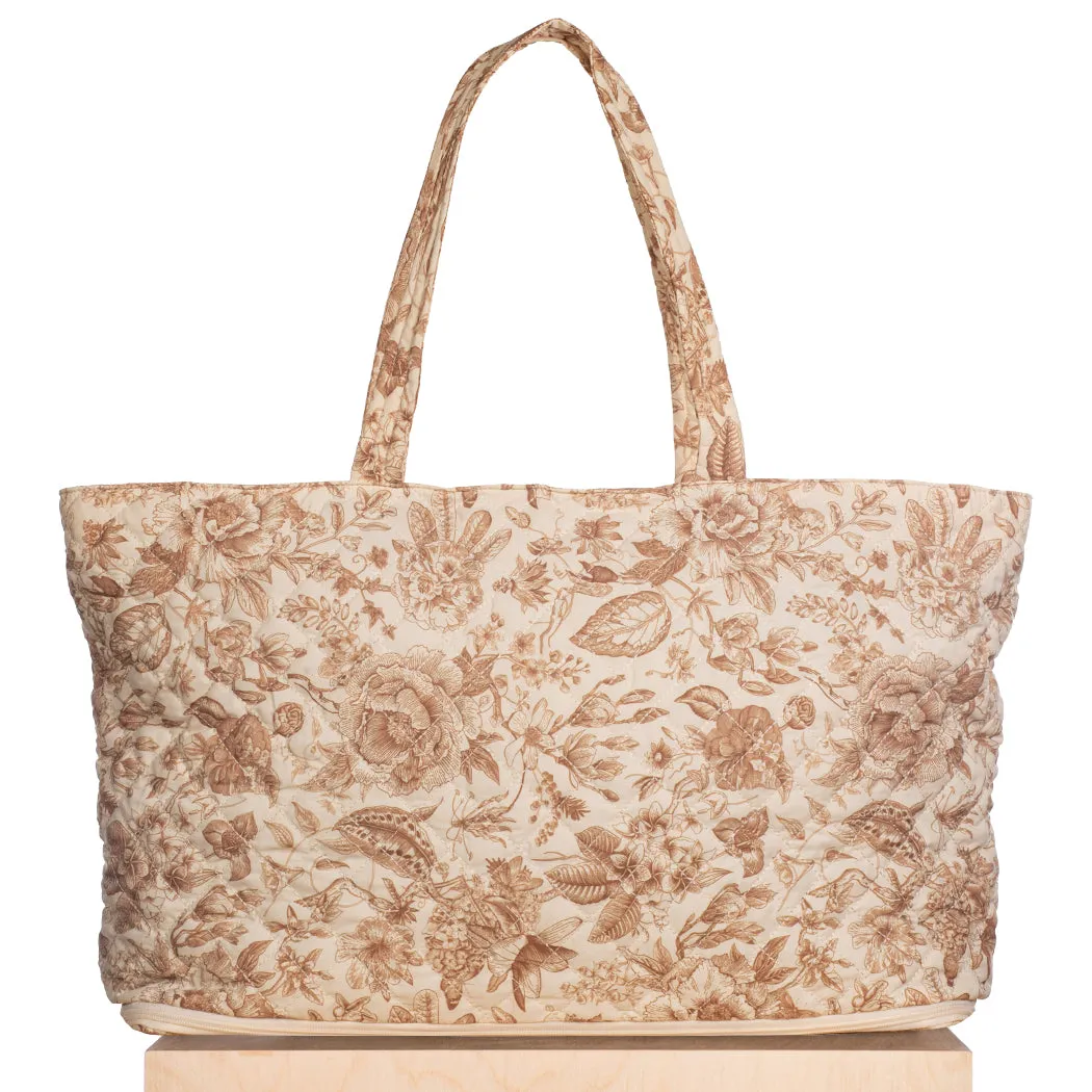 Quilted Expandable Tote – Toile Print sold by ELA