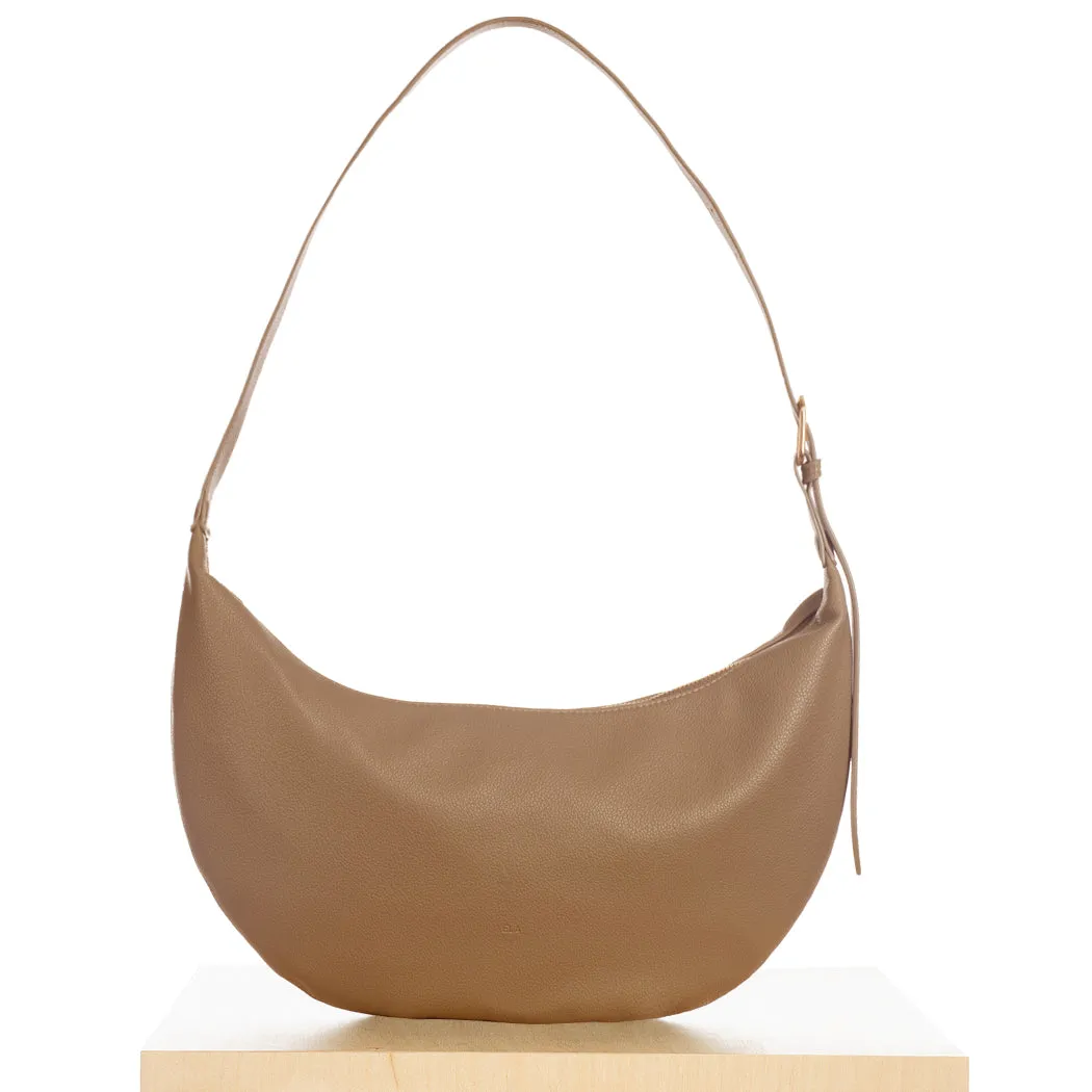 Slouchy Crossbody Bag - Khaki Pebble sold by ELA