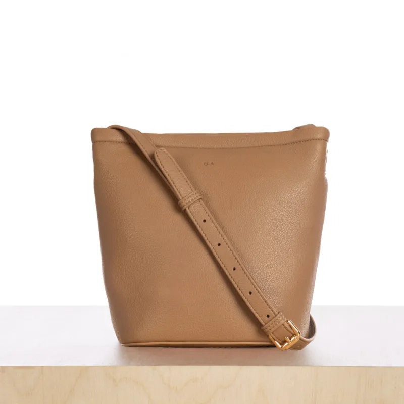 Mini Mia Bucket Bag - Khaki Pebble sold by ELA