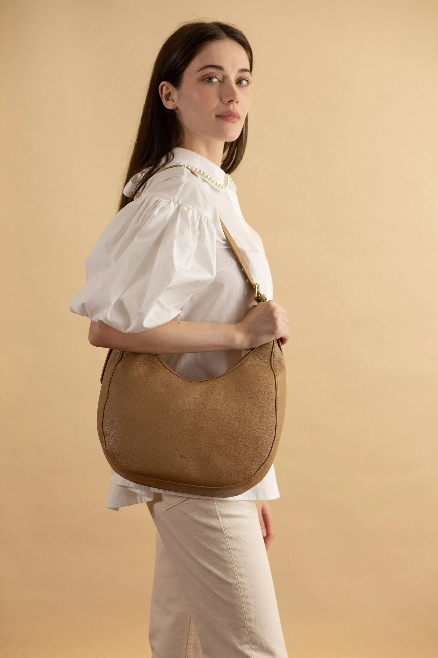 Hobo Bag – Khaki Pebble sold by ELA product image thumbnail 2