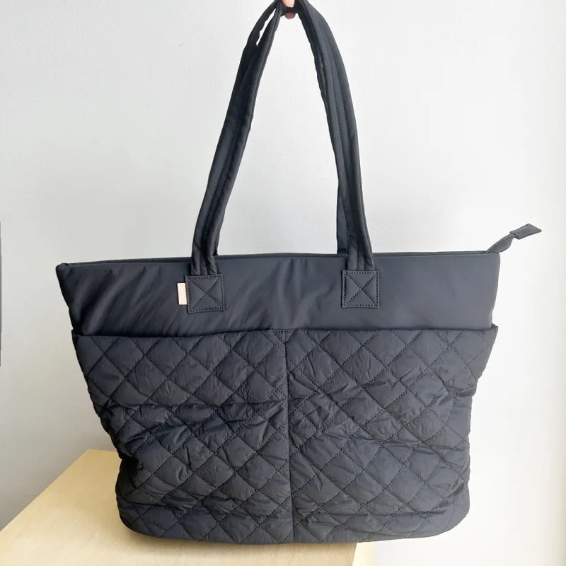 Quilted Medium Tote  - Black sold by ELA