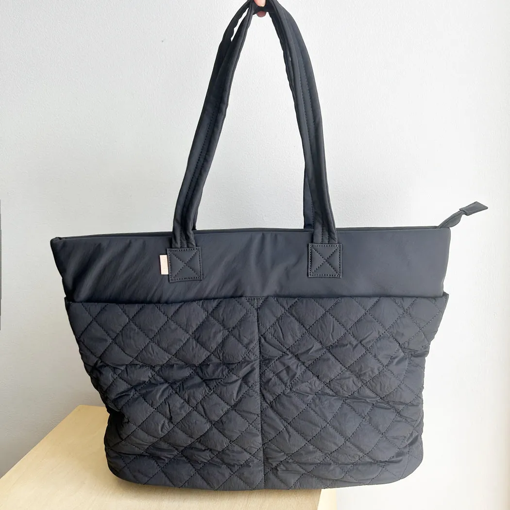 Quilted Medium Tote - Black sold by ELA