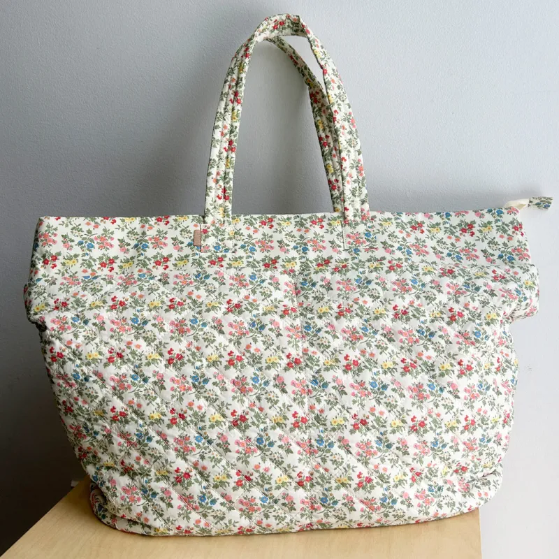 Quilted Weekend Travel Tote  - Custom Floral Print sold by ELA
