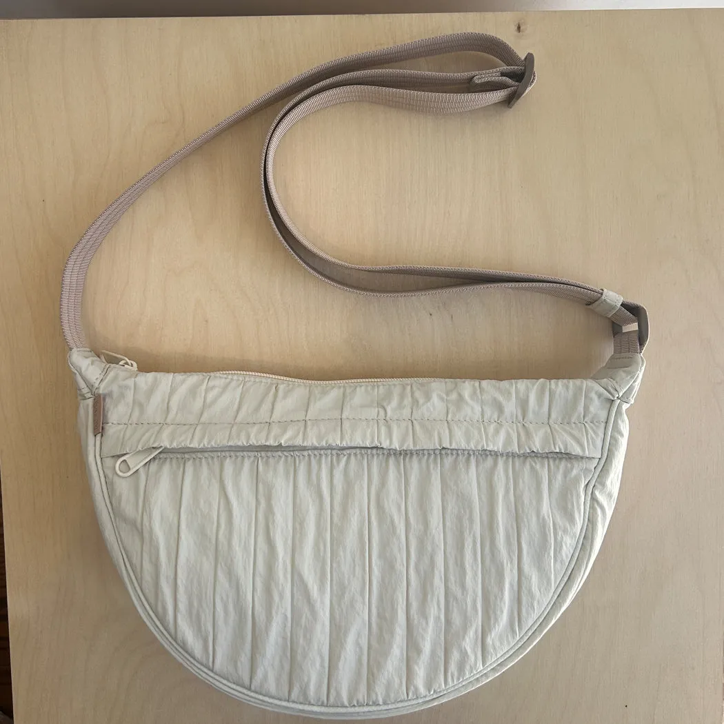 Quilted Crescent Crossbody  - Cream Sample sold by ELA