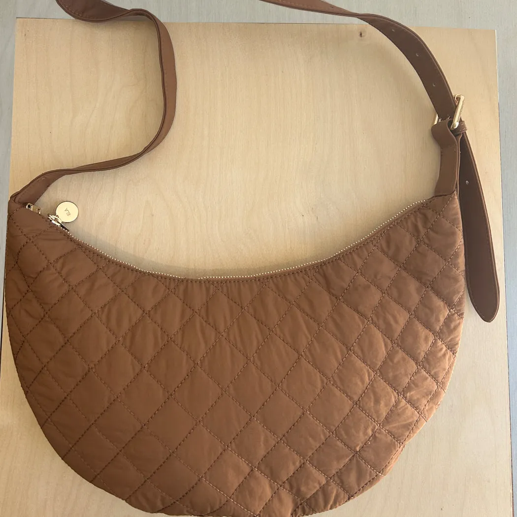 Quilted Crescent Crossbody - Brown Sample Sale sold by ELA product image thumbnail 2