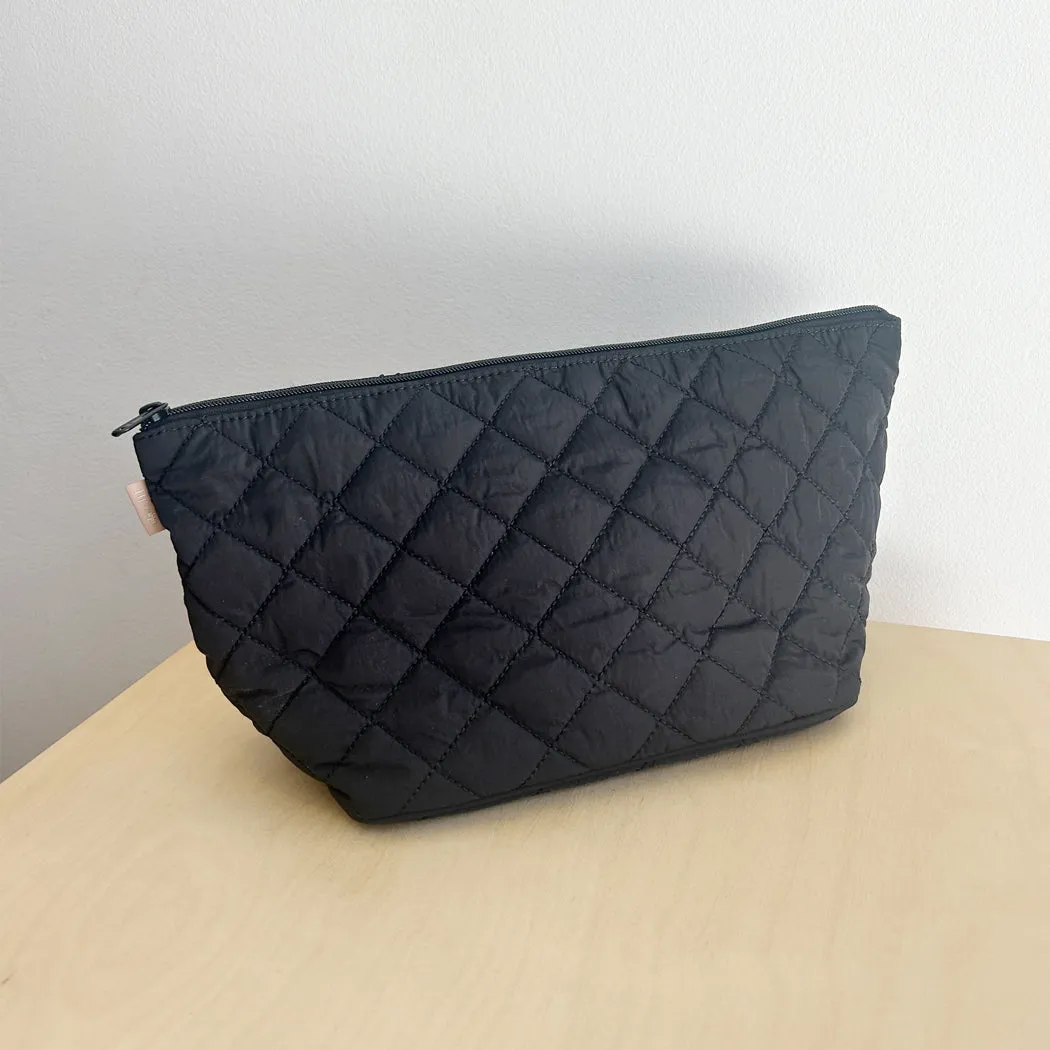 Quilted Cosmetic Case - Black sold by ELA