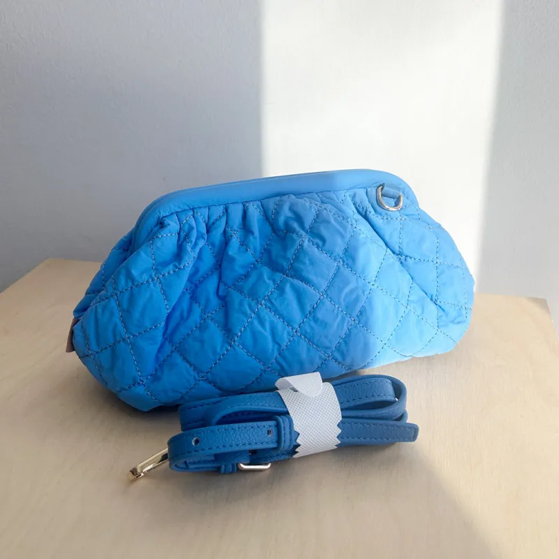 Quilted Mini Clutch  - Blue sold by ELA