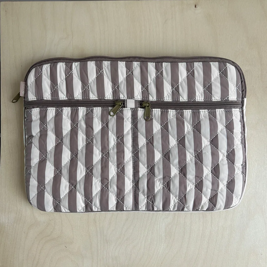 Quilted laptop sleeve - stripe 13" sold by ELA