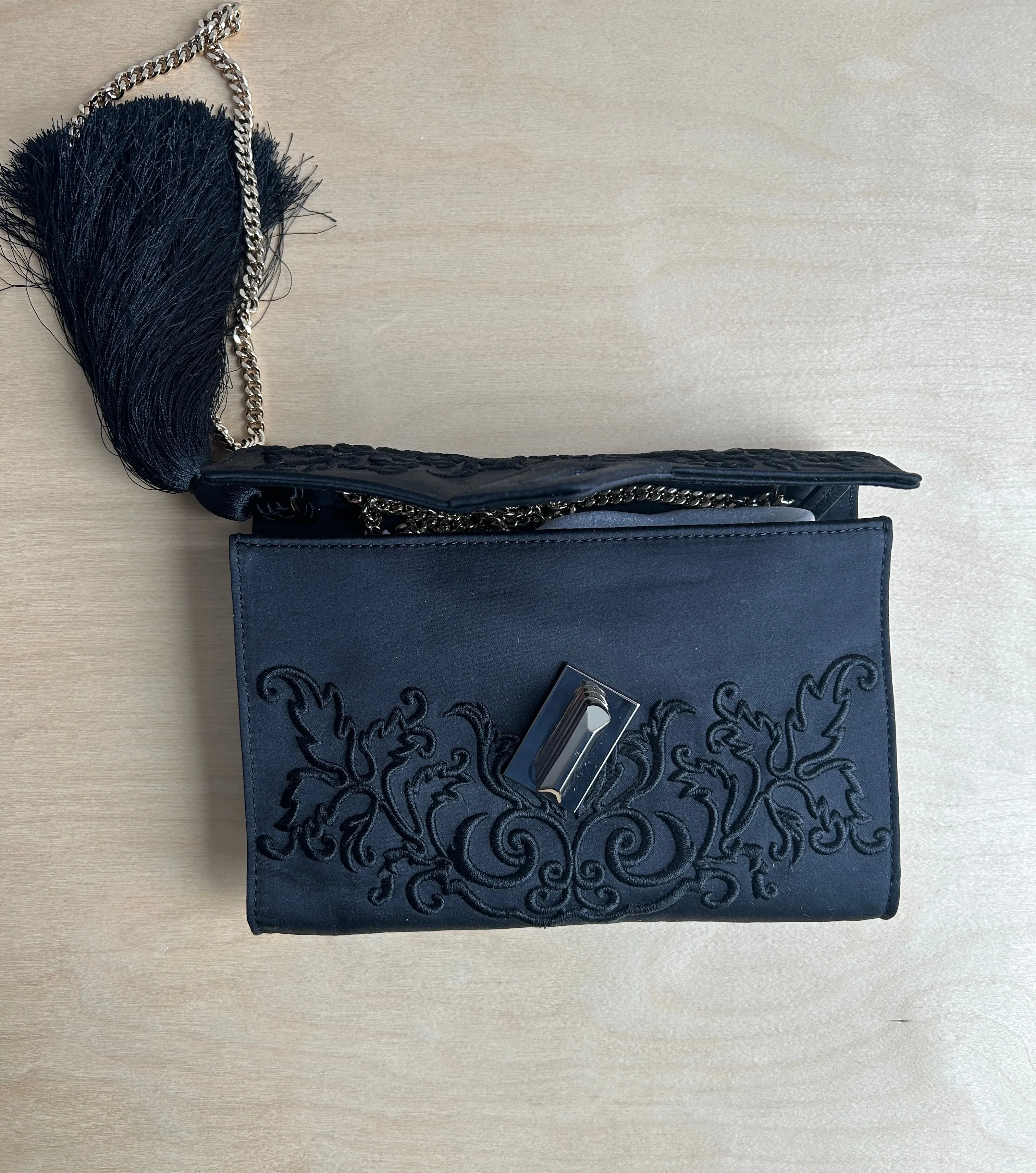 Italian Silk Embroidery Clutch - Black Archive sold by ELA product image thumbnail 2