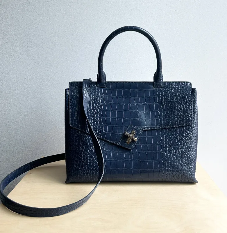 Lady Bag - Navy Croc Effect Archive sold by ELA