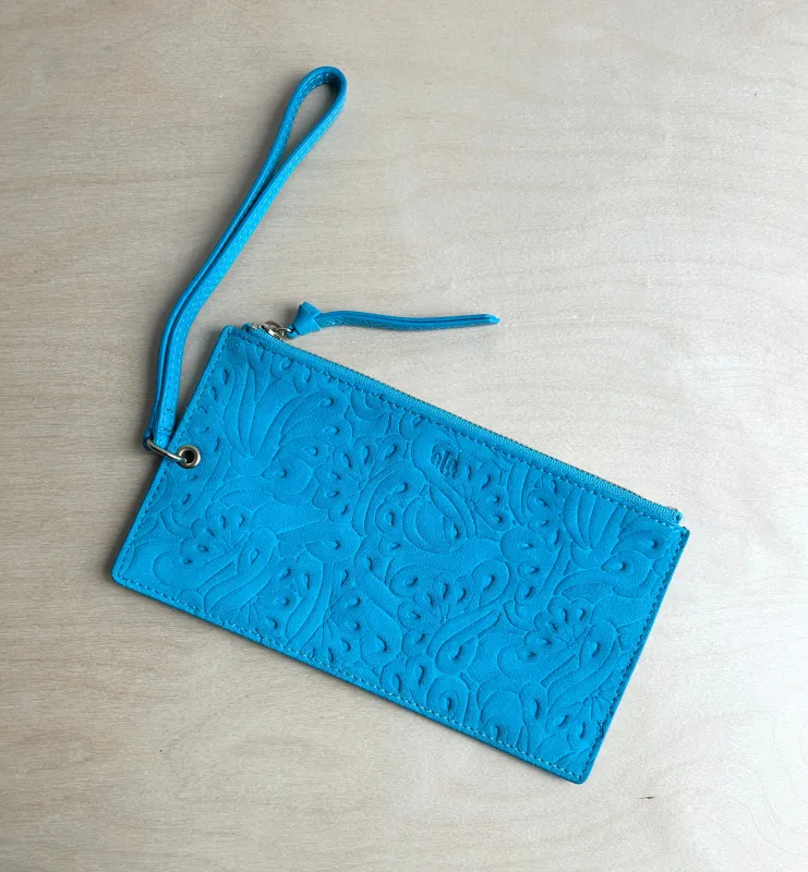 Paisley Leather Wristlet - Turquoise Archive Sale sold by ELA
