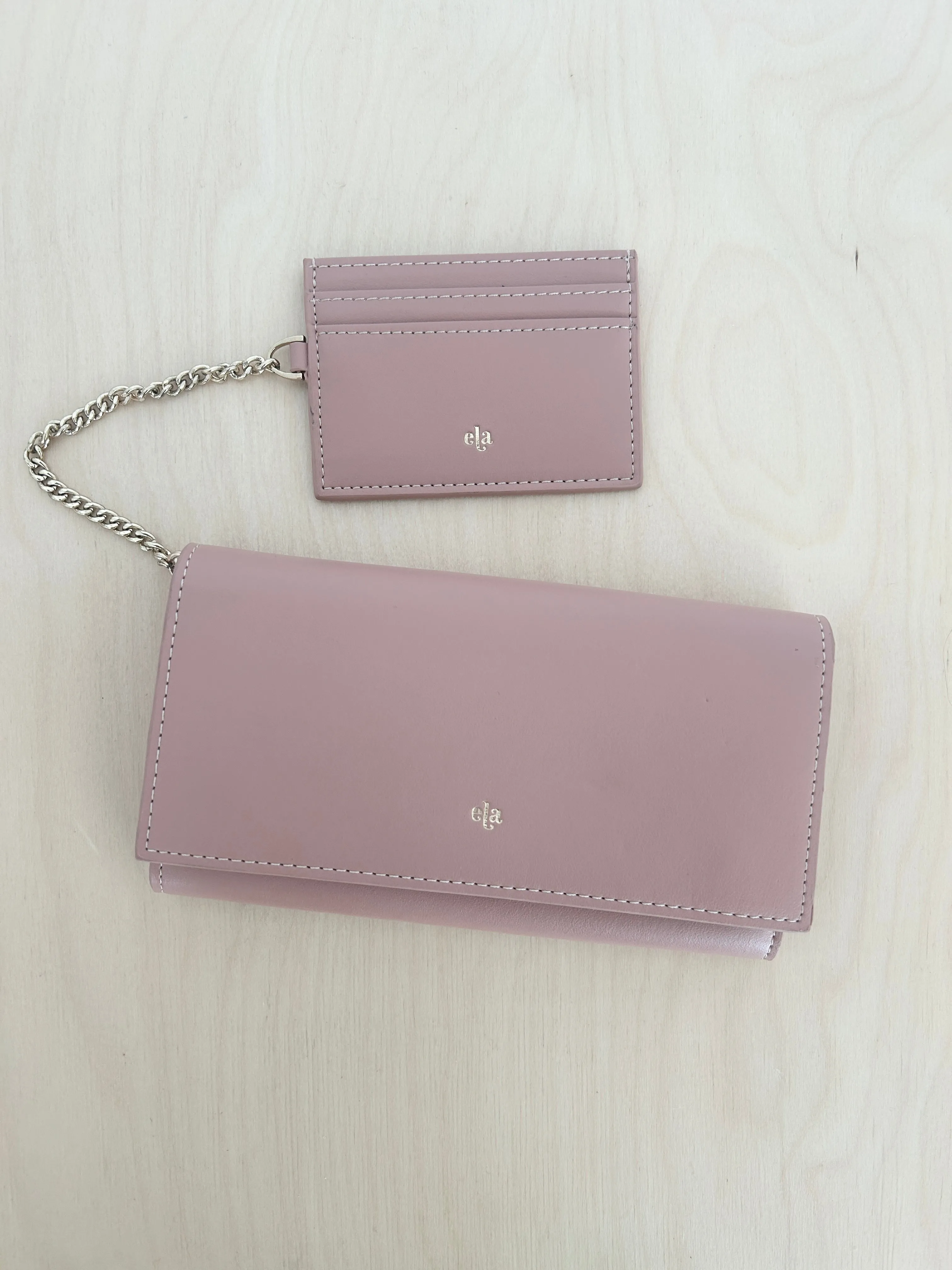 Two in One Apple Leather Wallet - Pink - Archive Sale sold by ELA