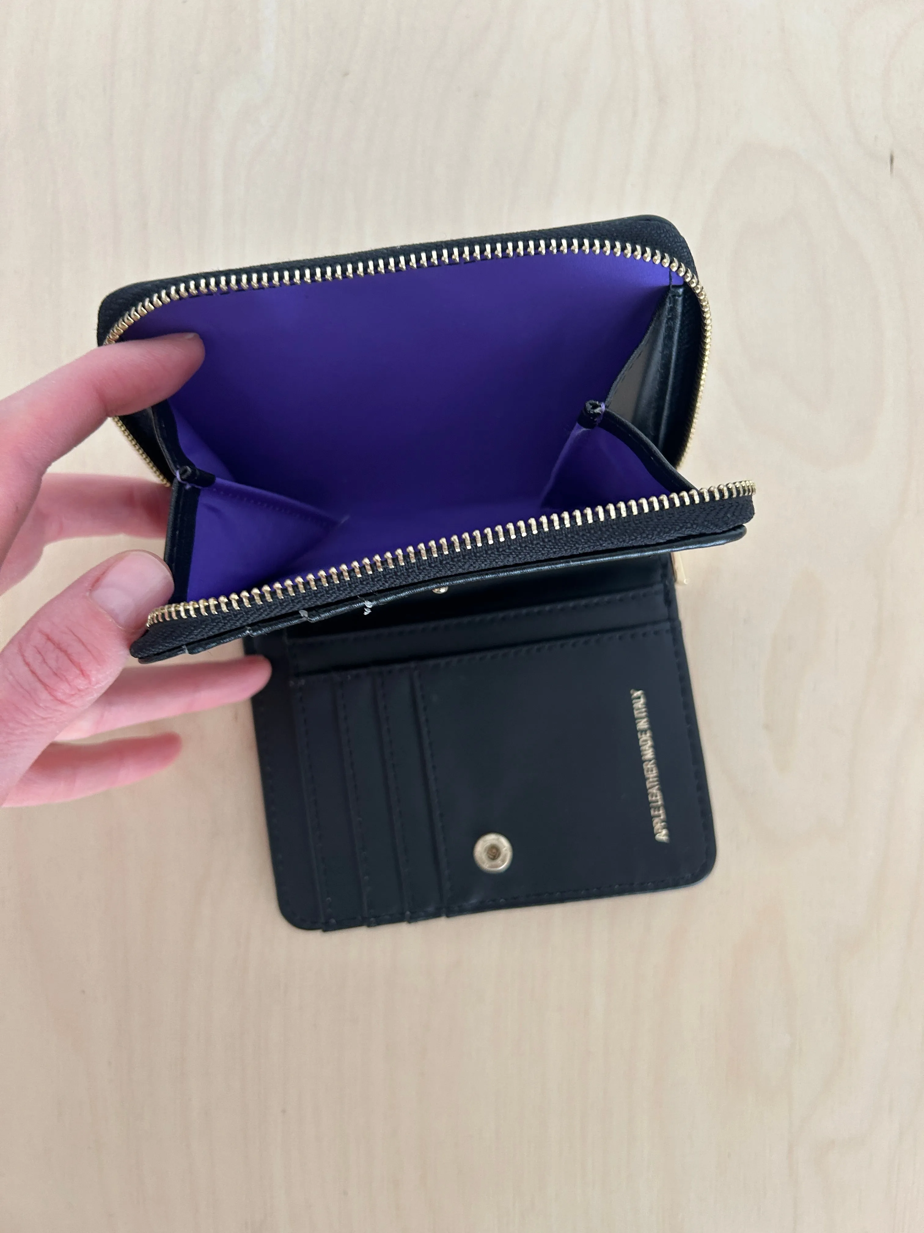 Compact Apple Leather Wallet - Black Archive Sale sold by ELA product image thumbnail 3