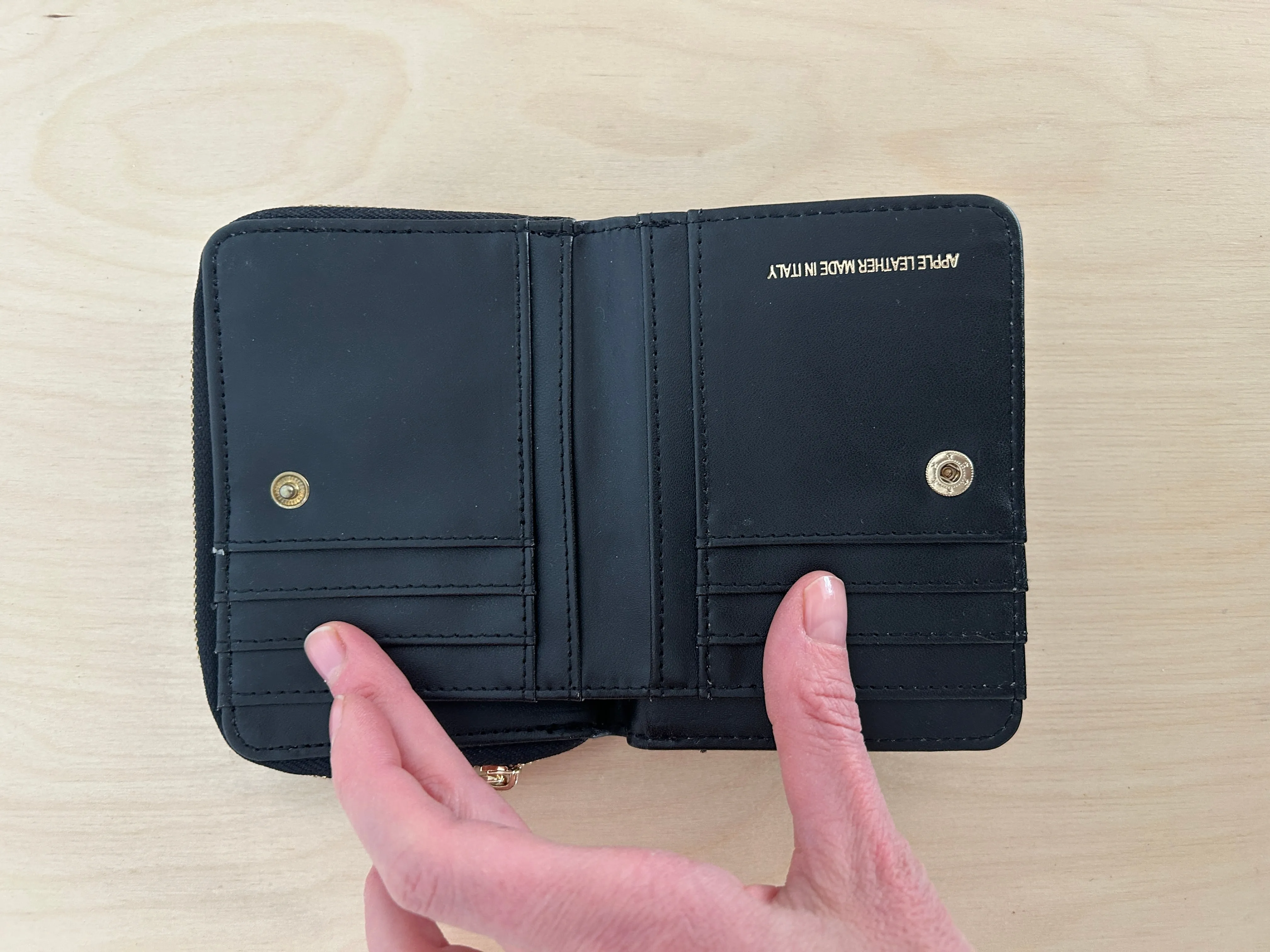 Compact Apple Leather Wallet - Black Archive Sale sold by ELA product image thumbnail 2