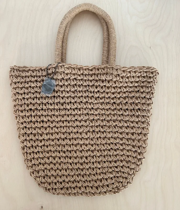 Crocheted Mini Bag with Handles - Natural Tone - Archive Sale sold by ELA