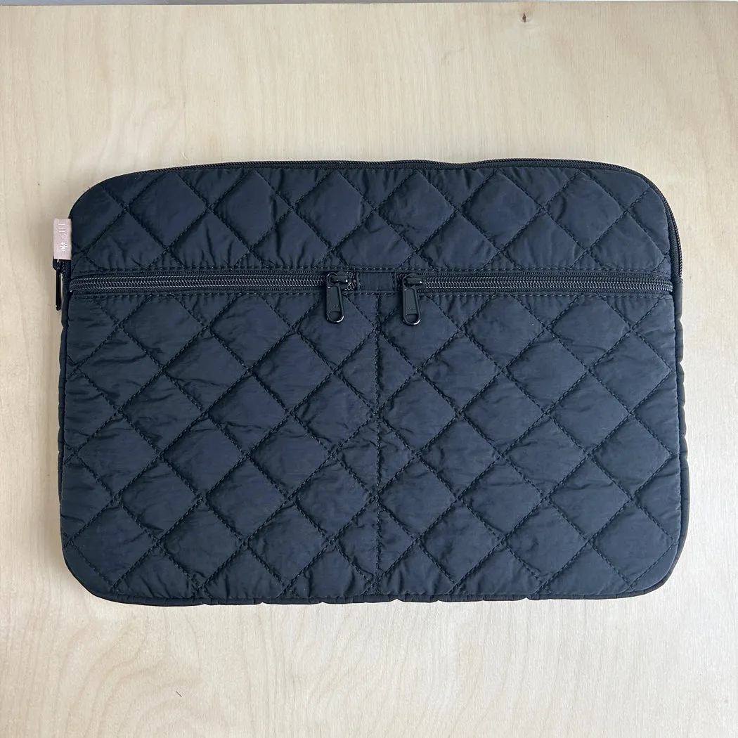 Quilted laptop sleeve - black 13" sold by ELA