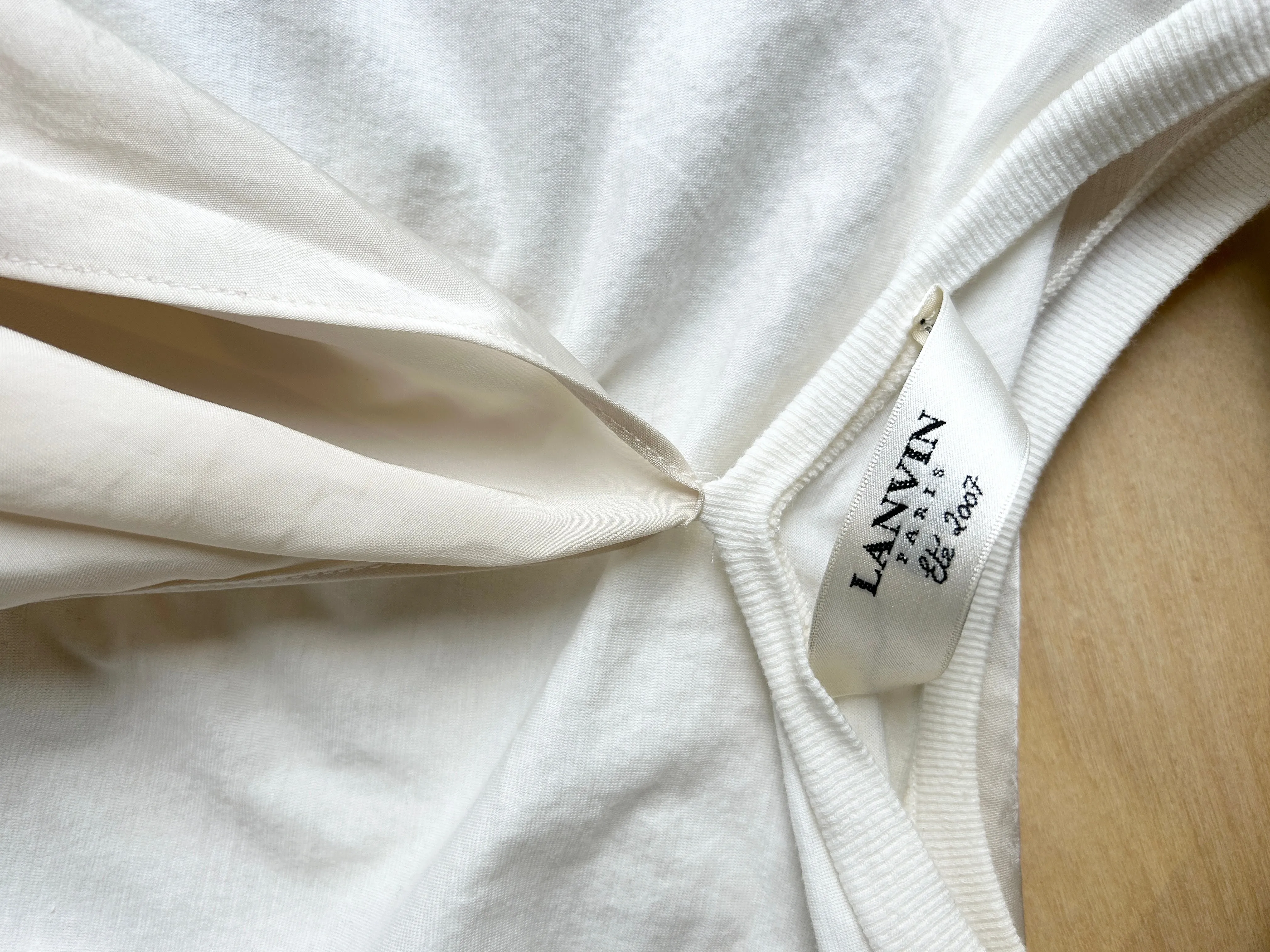 Vintage Lanvin Paris T-Shirt - White with Cape Detail - Campaign Shoot Clothing sold by ELA product image thumbnail 2