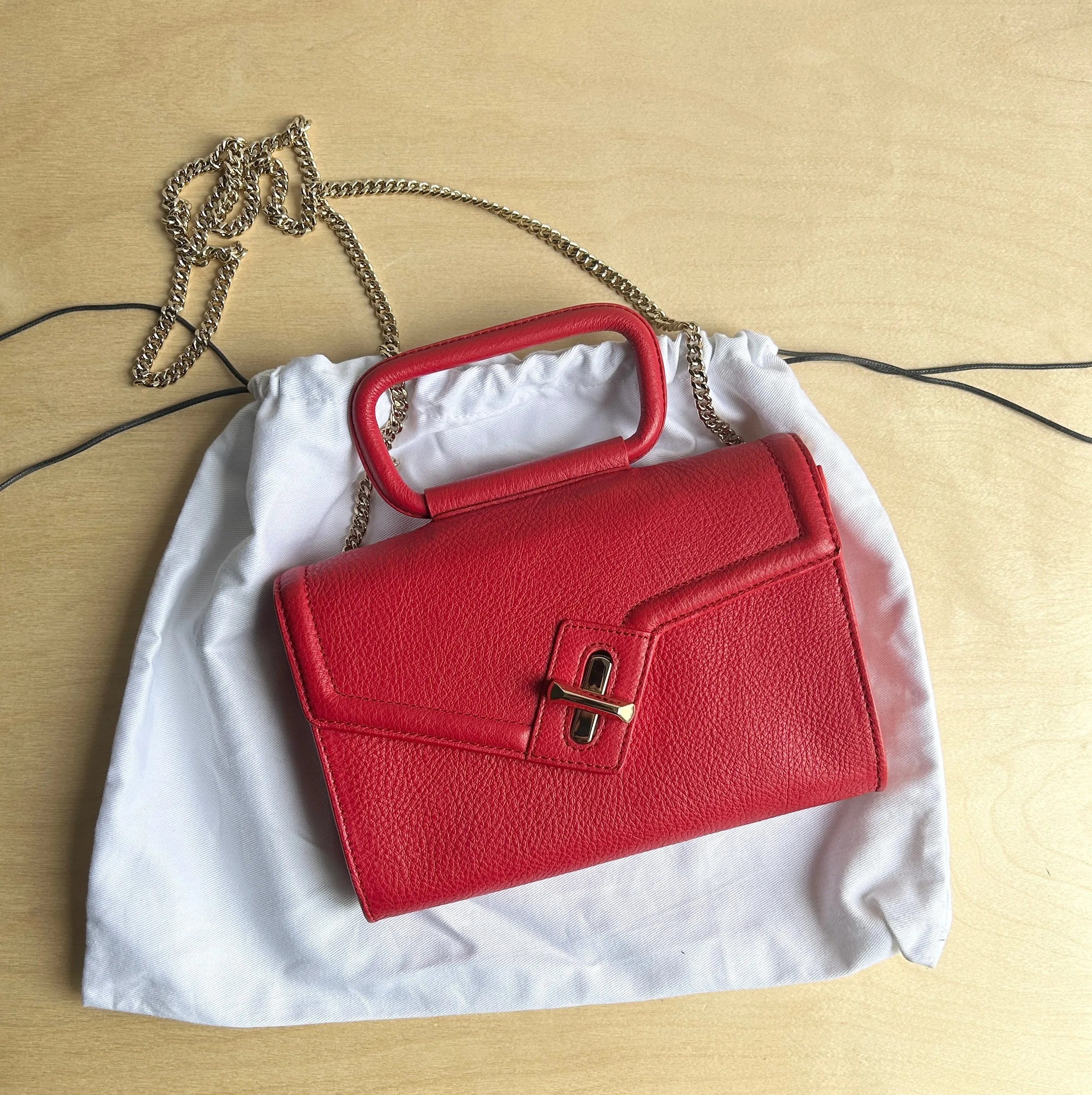 MILCK Clutch with Top handle - Red Archive Sale sold by ELA