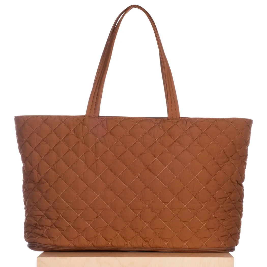 Quilted Expandable Tote - Brown Archive (sample) sold by ELA