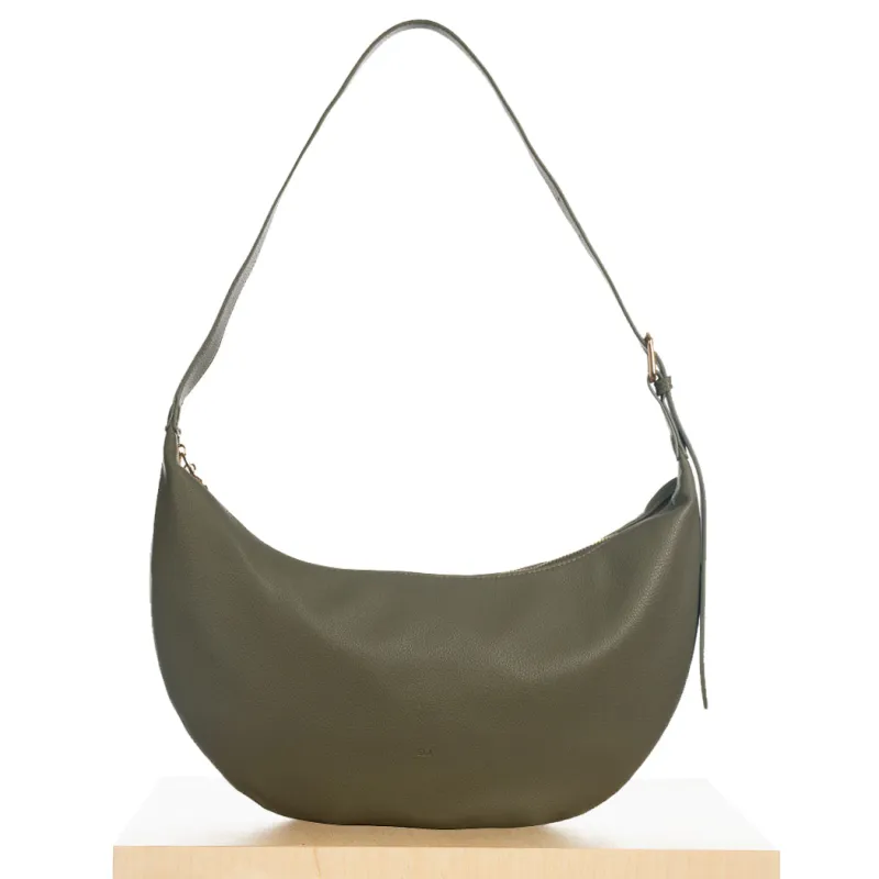 Slouchy Crossbody Bag - Olive Pebble sold by ELA