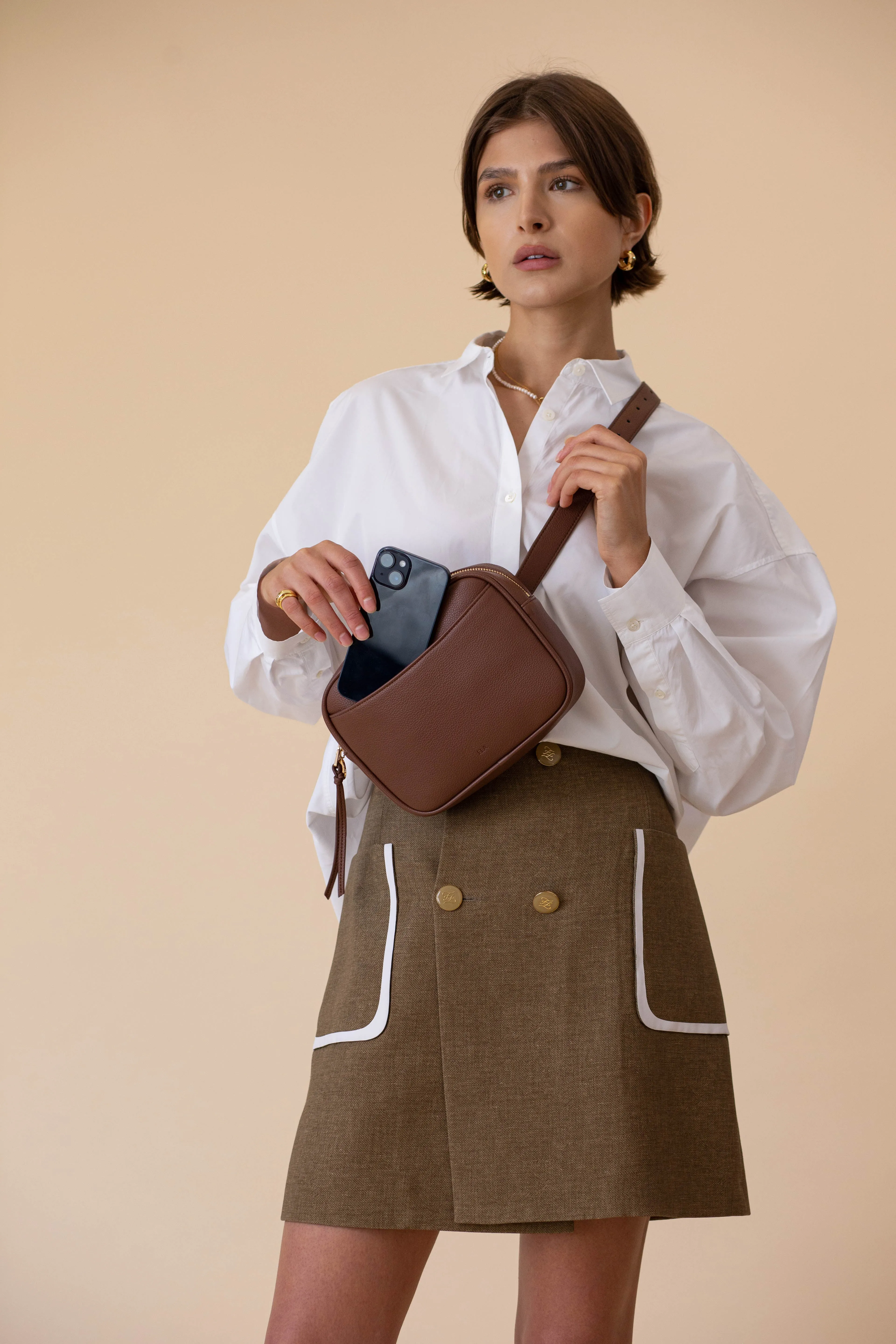 Belt Bag With Front Pocket – Almond Pebble sold by ELA product image thumbnail 2