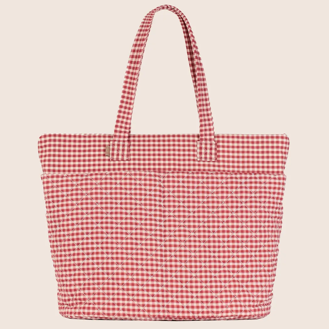 ela x Jillian Harris - Everyday Tote - Red Gingham Print sold by ELA