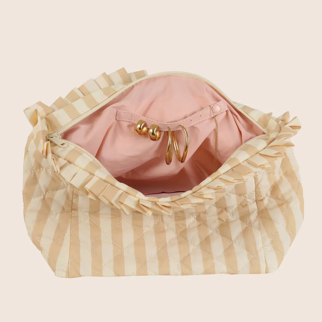 ela x Jillian Harris - Ruffle Cosmetic Case - Stripe Print sold by ELA product image thumbnail 3