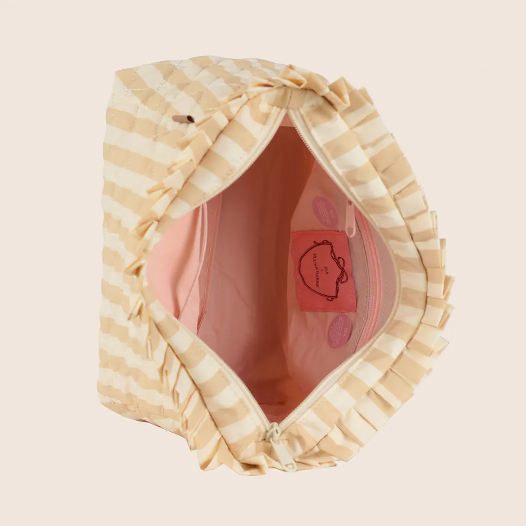 ela x Jillian Harris - Ruffle Cosmetic Case - Stripe Print sold by ELA product image thumbnail 4