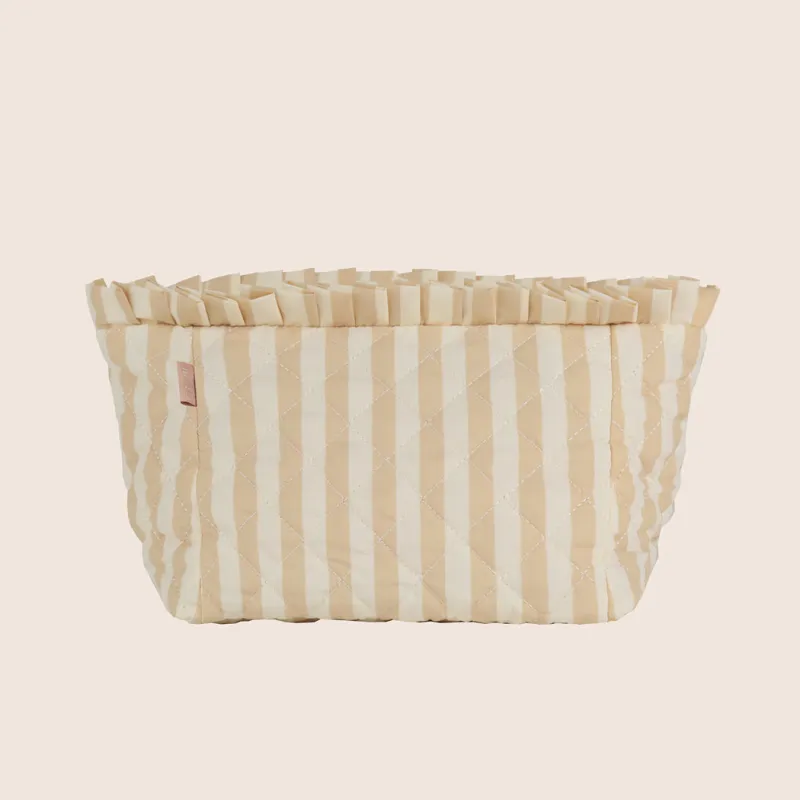 ela x Jillian Harris - Ruffle Cosmetic Case - Stripe Print sold by ELA