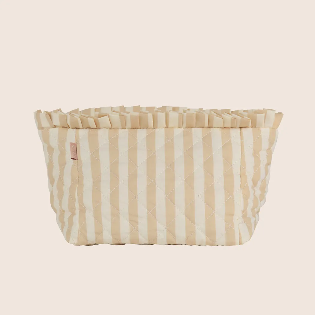 ela x Jillian Harris - Ruffle Cosmetic Case - Stripe Print sold by ELA