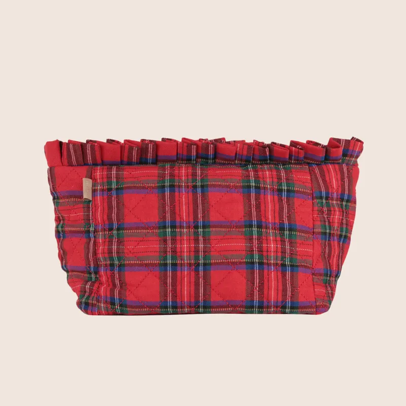 ela x Jillian Harris - Ruffle Cosmetic Case - Plaid Print sold by ELA