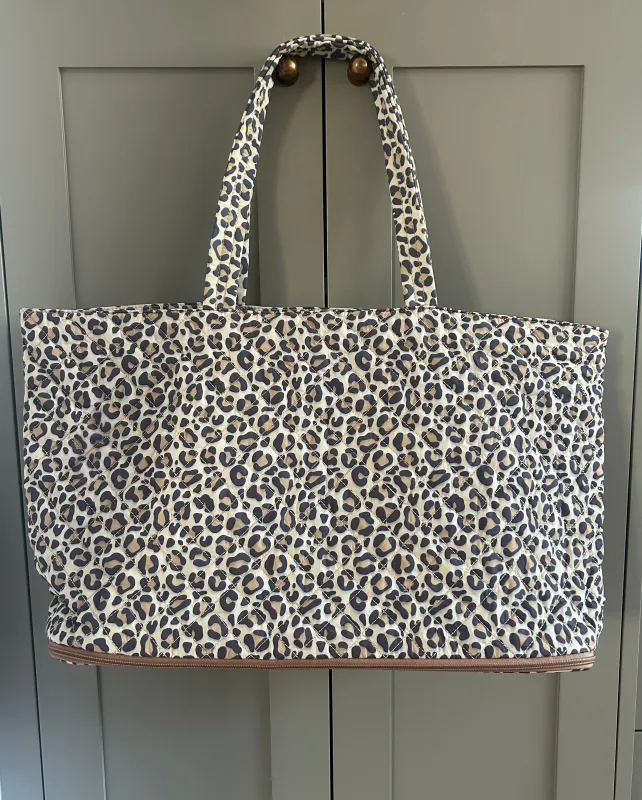 Quilted Tote - Leopard Print (showroom sample) sold by ELA