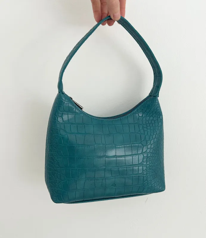 Mini Marlo Bag - Teal Croc (showroom sample) sold by ELA
