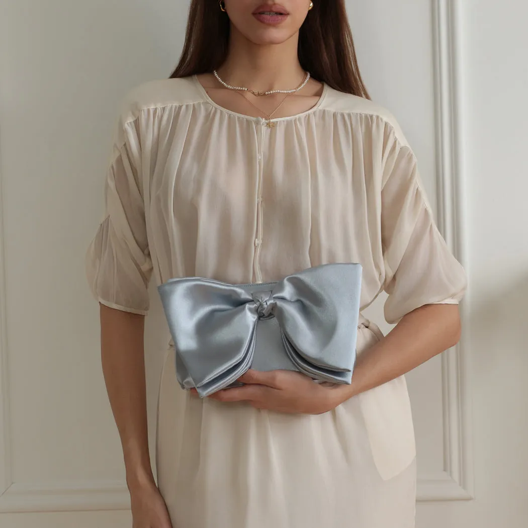ela x Jillian Harris - Bow Clutch - Blue sold by ELA product image thumbnail 5