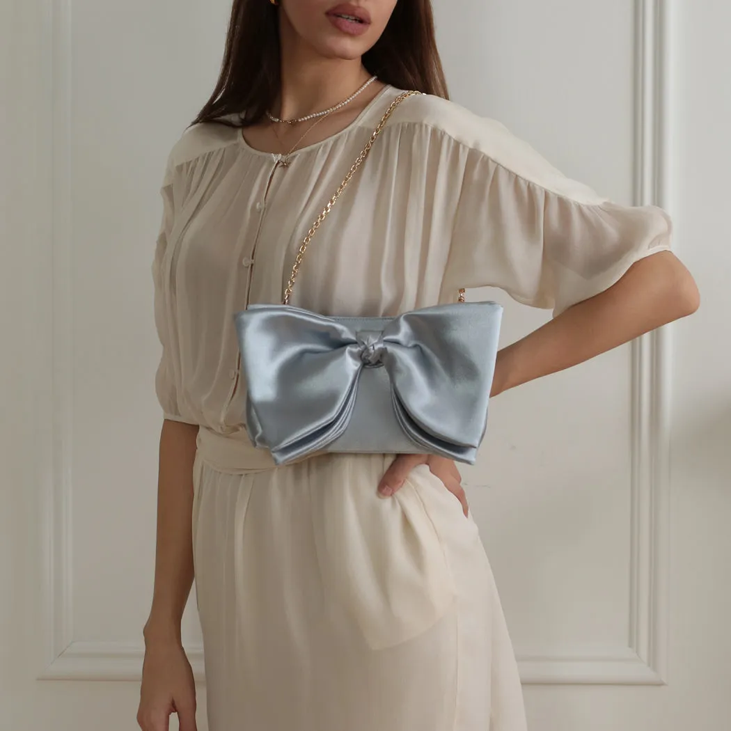 ela x Jillian Harris - Bow Clutch - Blue sold by ELA product image thumbnail 4