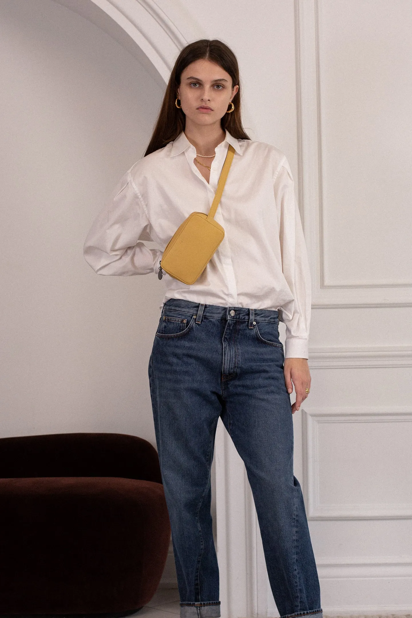 Micro Belt Bag – Yellow Pebble with Gunmetal Hardware sold by ELA product image thumbnail 3