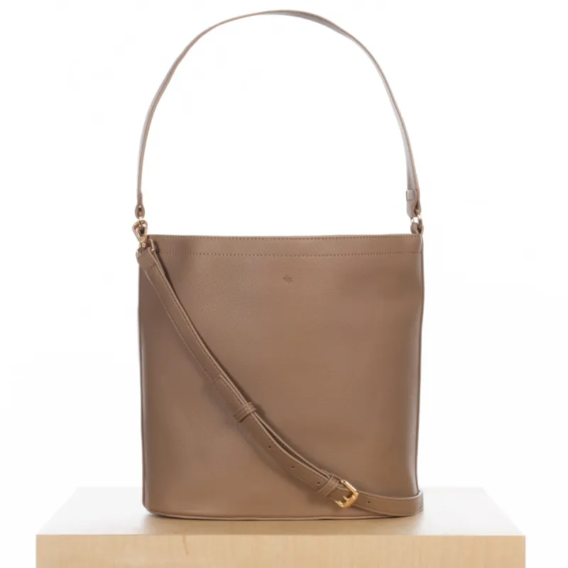 Mia Bucket Bag - Beige Pebble sold by ELA