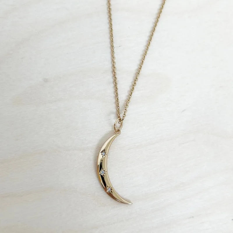 Crescent Moon with Cable Chain Necklace - SAMPLE SALE sold by ELA