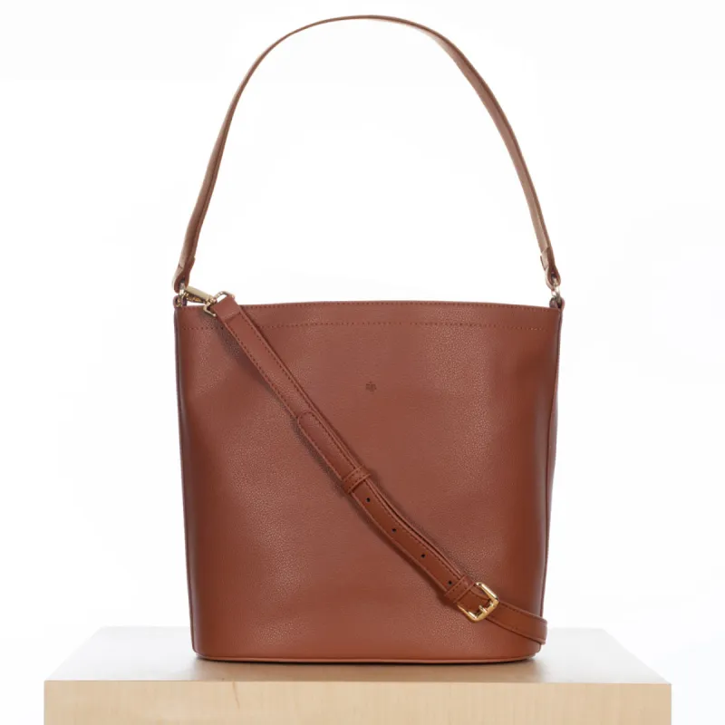 Mia Bucket Bag - Walnut Pebble sold by ELA