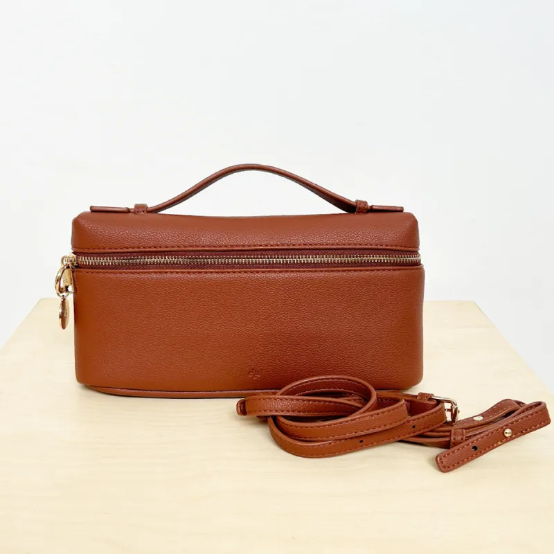 Case Clutch - Tan Pebble with Strap Sample Sale sold by ELA