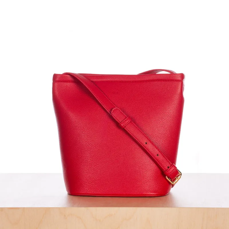 Mini Mia Bucket Bag - Red Pebble sold by ELA