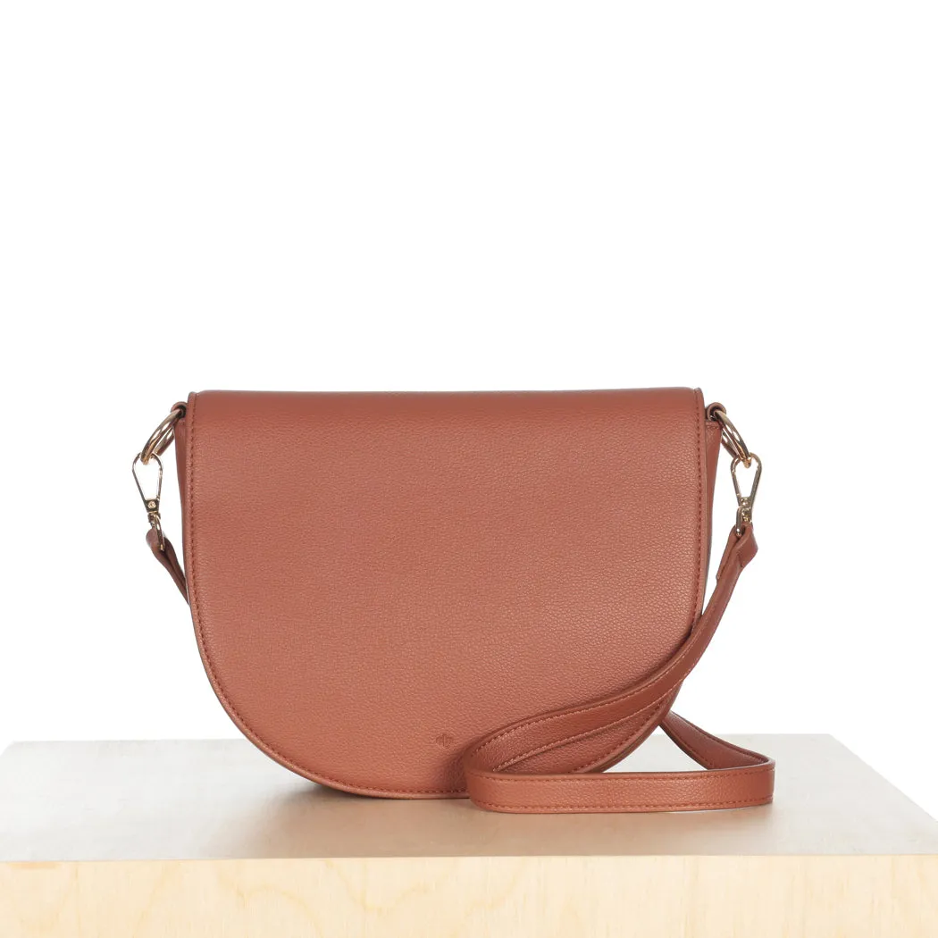 Saddle Bag - Walnut Pebble (Gold Hardware) sold by ELA