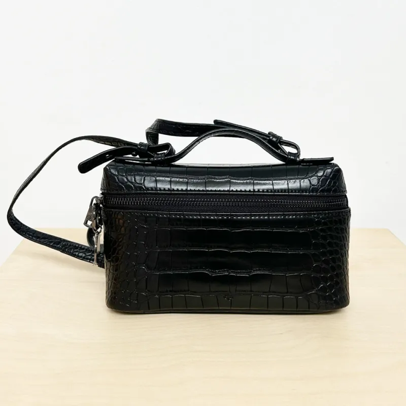 Mini Case Clutch - Black Croc with Strap Sample Sale sold by ELA
