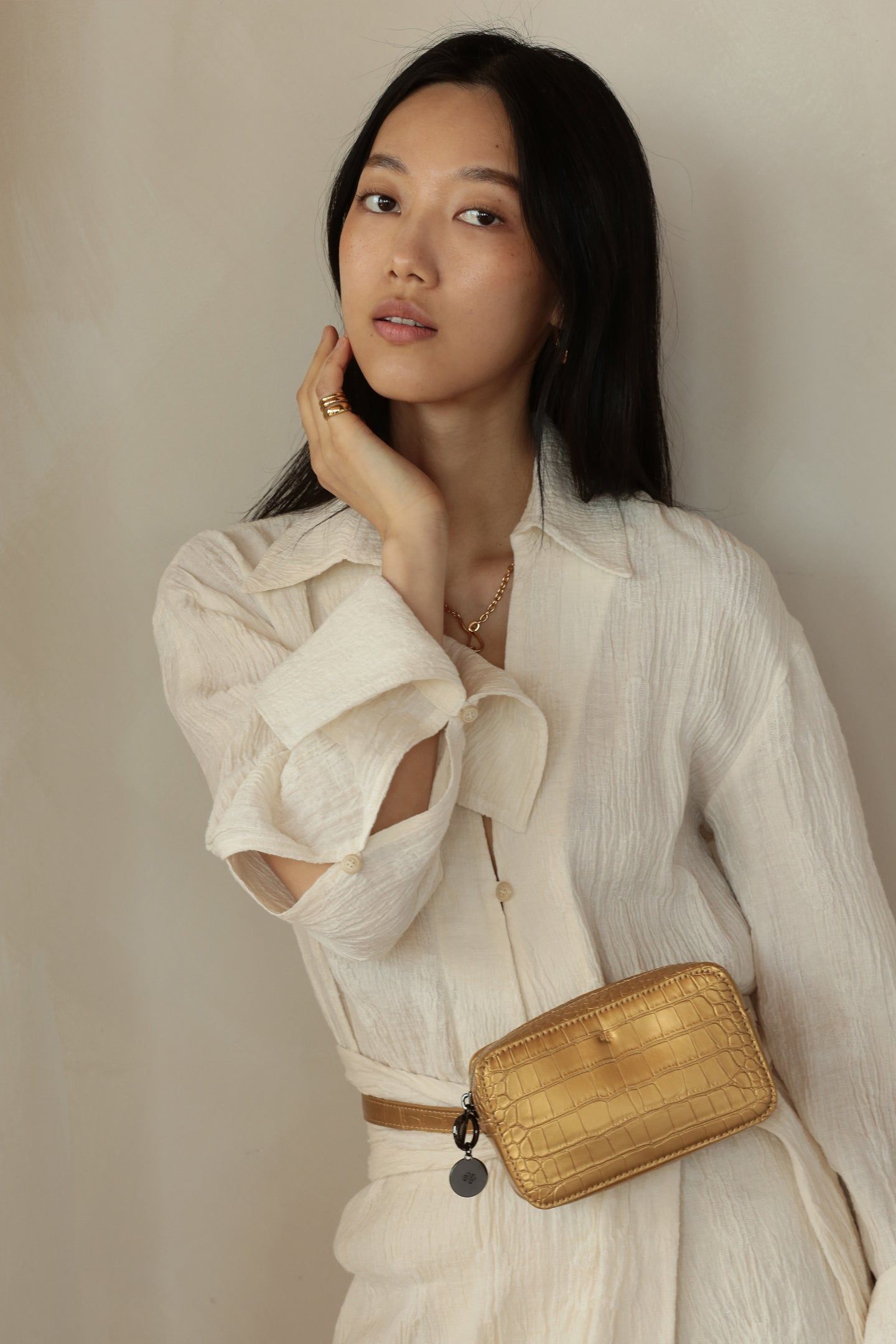 Micro Belt Bag – Gold Croc sold by ELA product image thumbnail 5