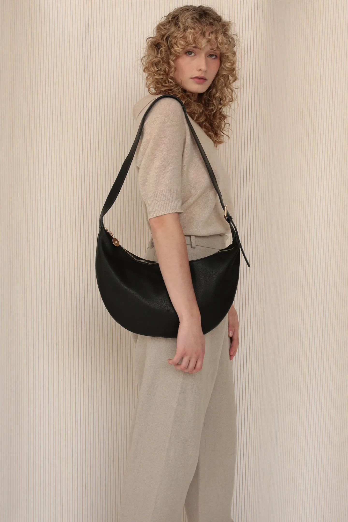 Slouchy Crossbody Bag - Black Pebble sold by ELA product image thumbnail 2