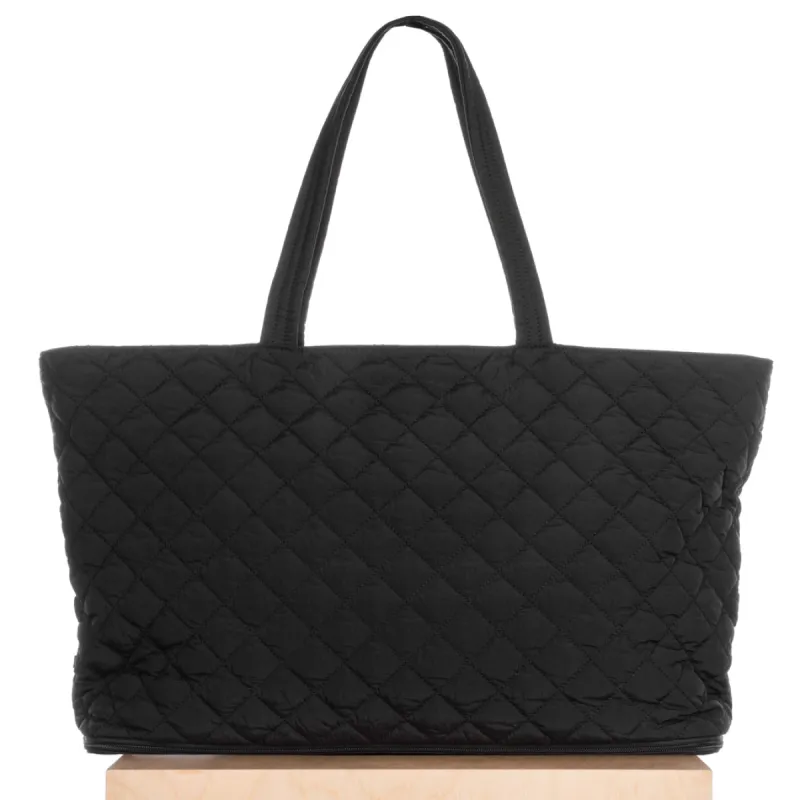 Quilted Expandable Tote –  Black sold by ELA