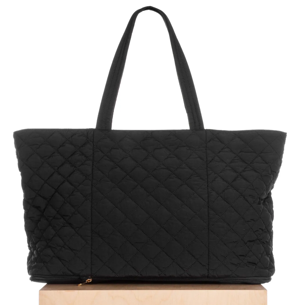 Quilted Expandable Tote – Black sold by ELA product image thumbnail 4