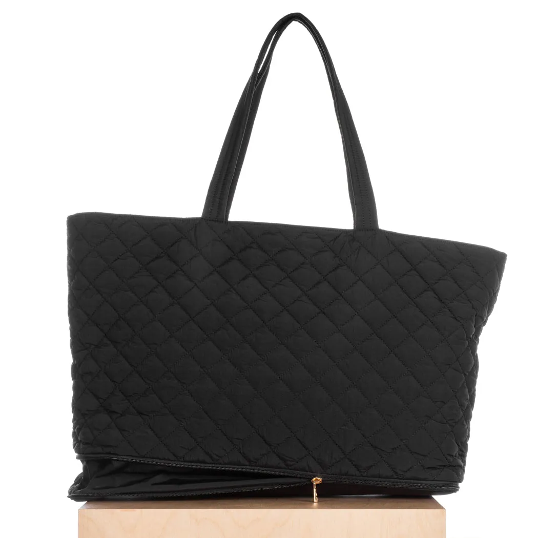 Quilted Expandable Tote – Black sold by ELA product image thumbnail 2